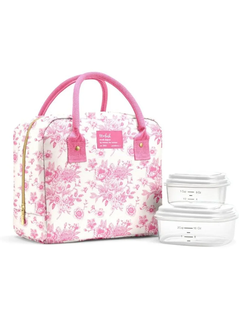 Insulated Large Lunch Bag for Women - Leak-Resistant, Stain-Resistant, Pink